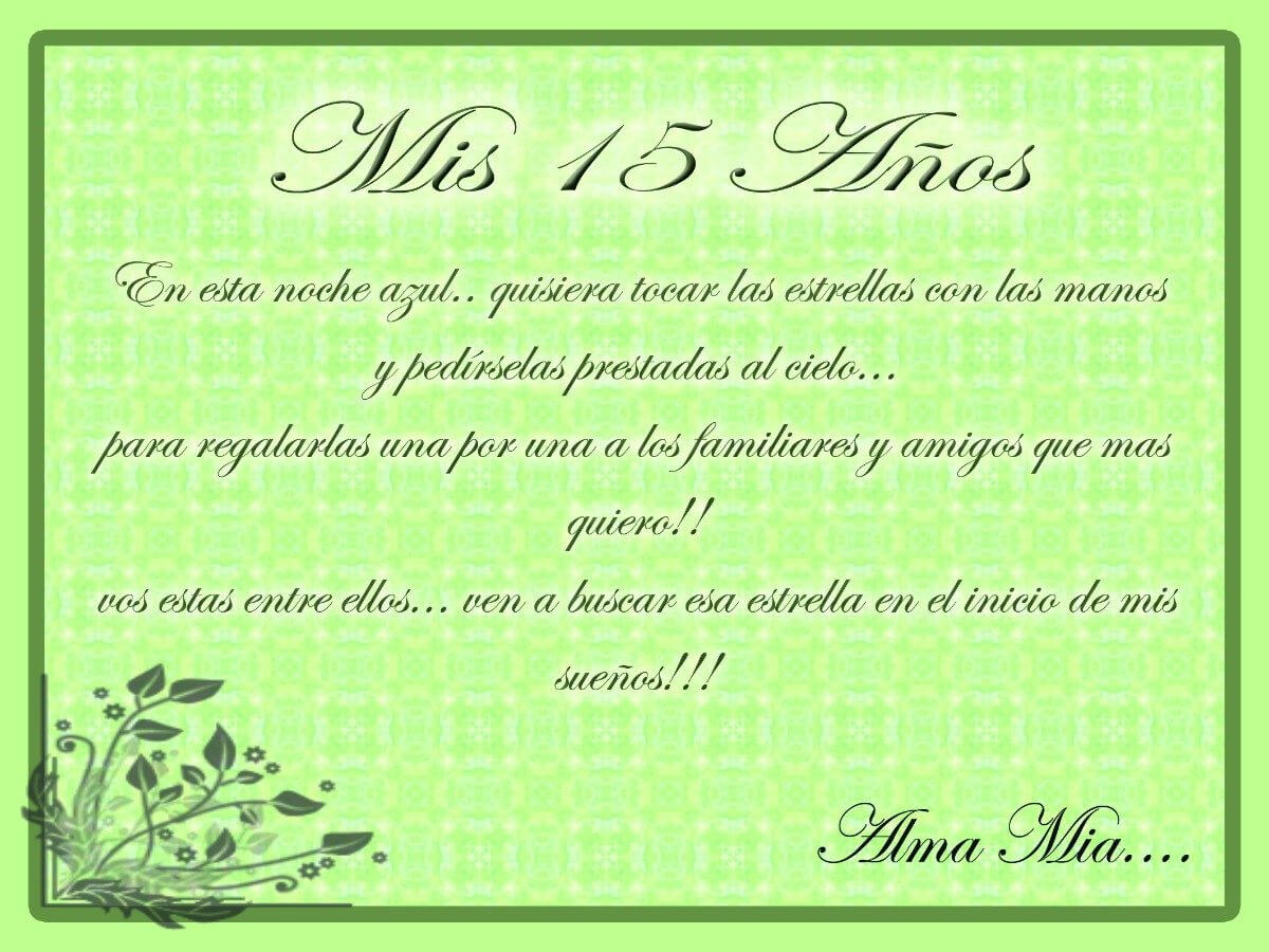 Invitacion de 15 Años Verde
